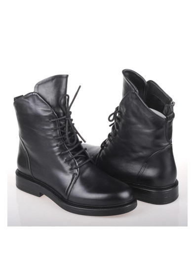 Женские ботинки Fabio Monelli 166912 черные демисезонные кожаные