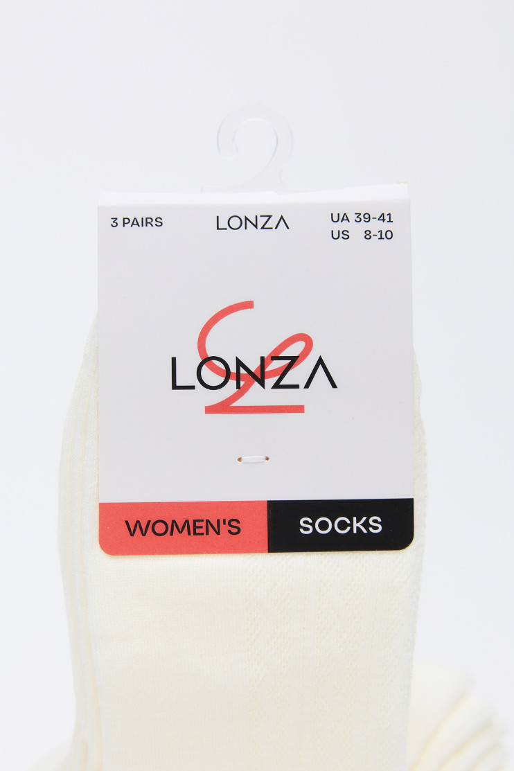 Носки хлопковые женские 3 шт. 39-41 р. Lonza 214230 - Фото 1