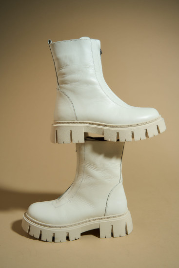 Женские ботинки Fabio Monelli 181972 белые демисезонные кожанные