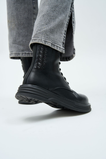 Женские ботинки Fabio Monelli 164676 черные демисезонные из экокожи