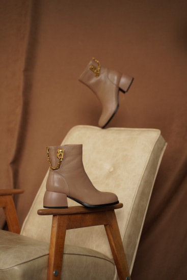 Женские ботинки Fabio Monelli 169155 бежевые демисезонные кожанные