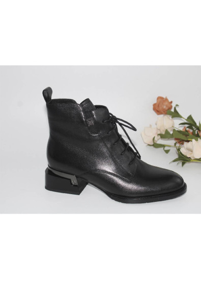 Женские ботинки Fabio Monelli 168237 черные демисезонные кожанные
