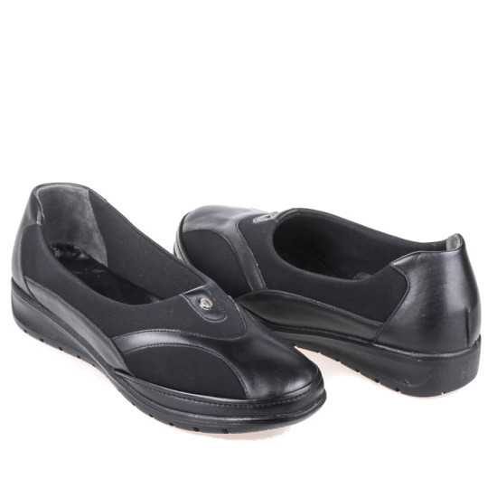 Женские туфли Lonza 164943 черные демисезонные кожанные