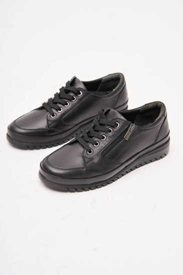 Женские туфли Lonza 175482 черные демисезонные кожаные