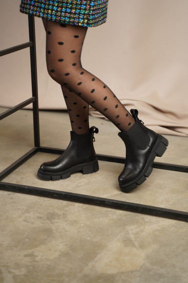 Женские ботинки Fabio Monelli 174300 черные демисезонные кожанные